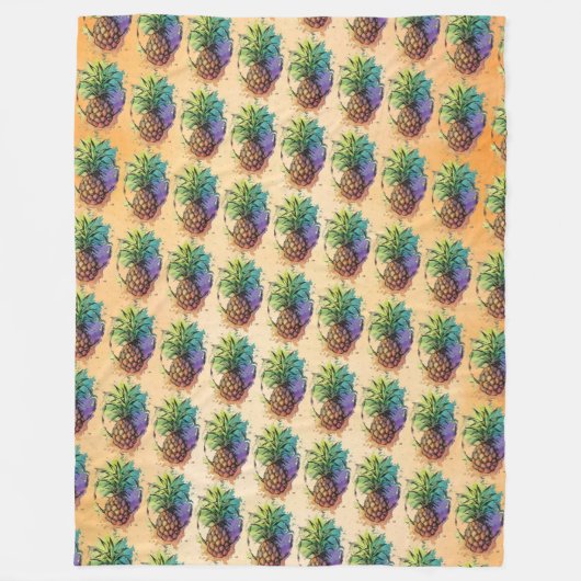Ananas Fleecedecke (Vorderseite)