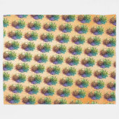 Ananas Fleecedecke (Vorderseite (Horizontal))