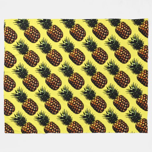 Ananas Fleecedecke (Vorderseite (Horizontal))