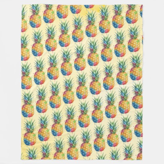 Ananas Fleecedecke (Vorderseite)