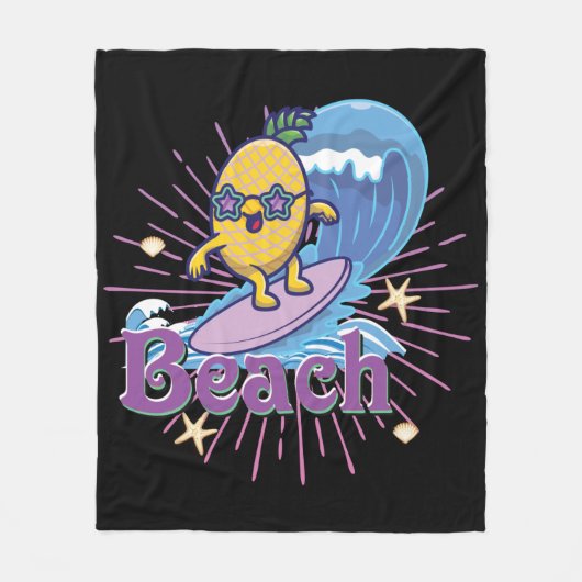 Ananas Fleecedecke (Vorderseite)