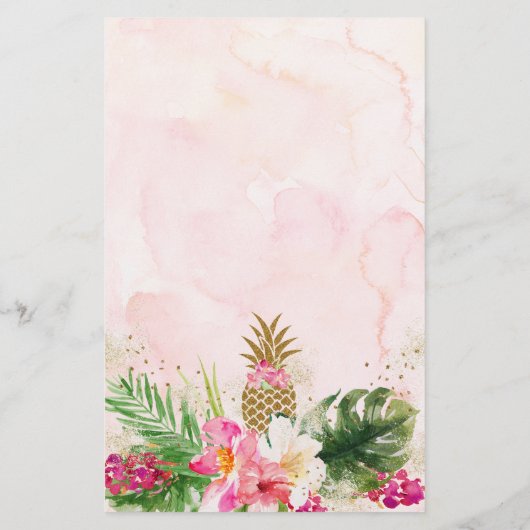 Ananas Floral Guess The Price Baby Shower Game (Rückseite)