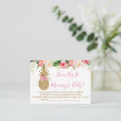 Ananas Floral wie groß ist Mama's Bauchspiel Begleitkarte (Stehend Vorderseite)