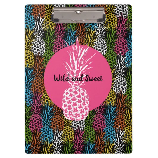 Ananas, frei und süß klemmbrett (Vorderseite)