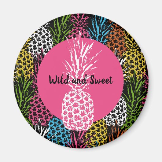 Ananas, frei und süß magnet (Vorne)