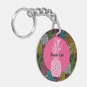 Ananas, frei und süß schlüsselanhänger (Vorderseite links)