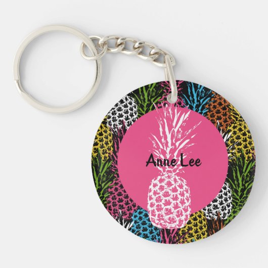 Ananas, frei und süß schlüsselanhänger (Vorderseite)