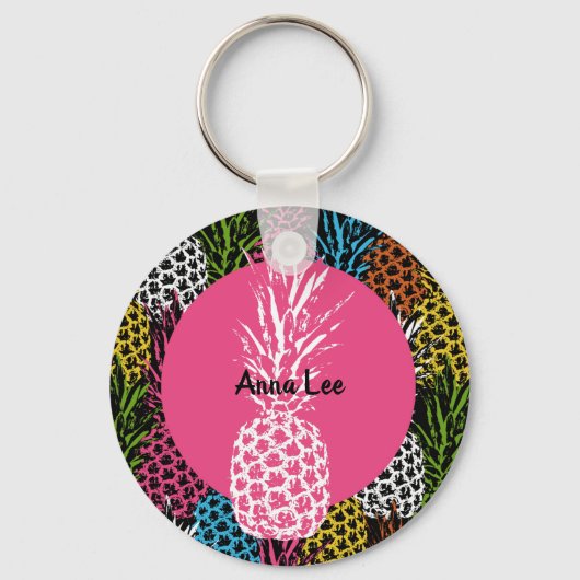 Ananas, frei und süß schlüsselanhänger (Vorderseite)