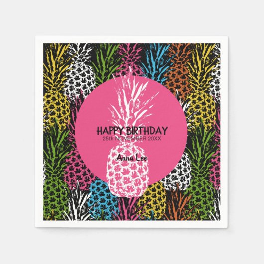 Ananas, frei und süß serviette (Vorderseite)