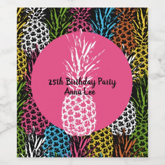 Ananas, frei und süß weinetikett (Einzelnes Label)