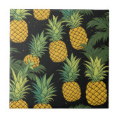Ananas Frucht Black Fliese (Vorderseite)