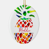 Ananas Frucht bunt Pop Art Keramik Ornament (Rechts)