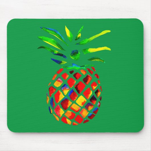 Ananas Frucht bunt Pop Art Mousepad (Vorne)
