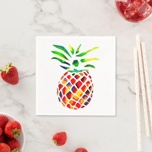 Ananas Frucht bunt Pop Art Serviette (Beispiel)