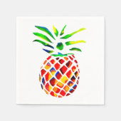 Ananas Frucht bunt Pop Art Serviette (Vorderseite)