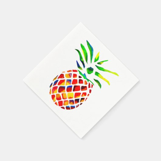 Ananas Frucht bunt Pop Art Serviette (Ecke)