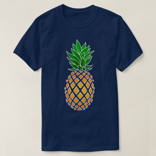 Ananas Frucht Diamantform Artwork T - Shirt (Design vorne)