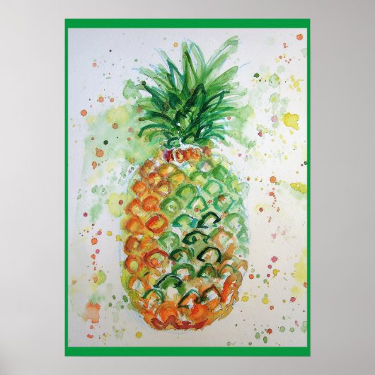 Ananas Frucht Food Tropical Art Poster (Vorne)