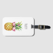 Ananas Frucht Rosa Sonnenbrille Gepäckanhänger (Vorderseite (Horizontal))