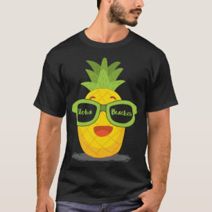 Ananas Frucht Sonnenbrille Aloha Strände Hawaii -  T-Shirt