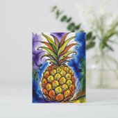 Ananas Frucht Wasserfarbe Doodle Postkarte (Stehend Vorderseite)