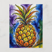 Ananas Frucht Wasserfarbe Doodle Postkarte (Vorderseite)