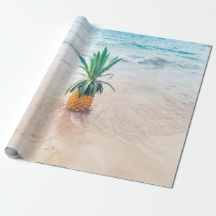 Ananas-Früchte am Strand am Morgen Geschenkpapier