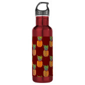 Ananas-Früchte auf Rot Edelstahlflasche (Vorderseite)