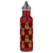 Ananas-Früchte auf Rot Edelstahlflasche (Links)