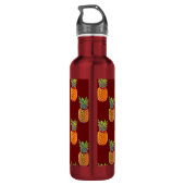 Ananas-Früchte auf Rot Edelstahlflasche (Rückseite)
