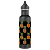 Ananas-Früchte auf schwarz Edelstahlflasche (Rechts)