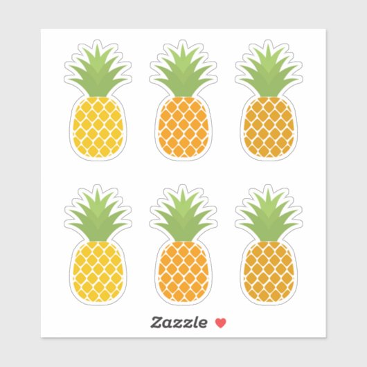 Ananas Früchte nach Maß geschnitten Vinyl Stickers Aufkleber (Blatt)