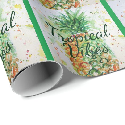Ananas Fruchtfutter tropische Früchte Orange Limon Geschenkpapier (Rolleneckpunkt)