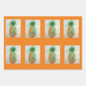 Ananas Fruchtfutter tropische Früchte Orange Limon Geschenkpapier Set (Vorderseite 3)