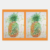 Ananas Fruchtfutter tropische Früchte Orange Limon Geschenkpapier Set (Vorderseite 2)