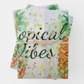 Ananas Fruchtfutter tropische Früchte Orange Limon Geschenkpapier Set (Beispiel)