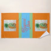 Ananas Fruchtfutter tropische Früchte Orange Limon Strandtuch (Vorderseite)