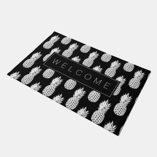Ananas Fruchtmuster angepasste Begrüßungstürmatte Fußmatte (Schrägansicht)