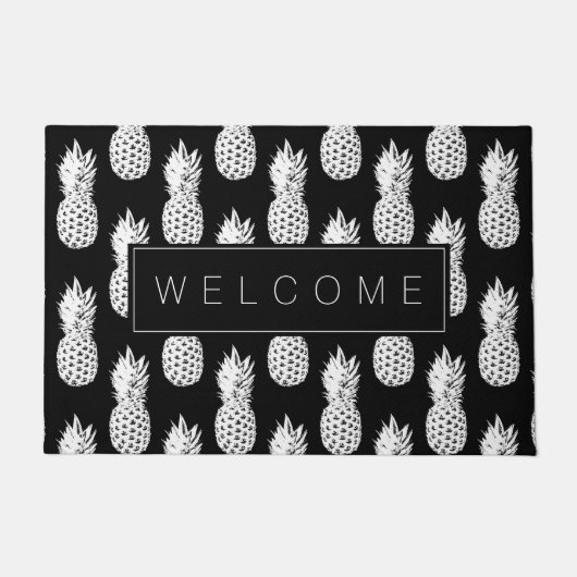 Ananas Fruchtmuster angepasste Begrüßungstürmatte Fußmatte (Vorderseite)