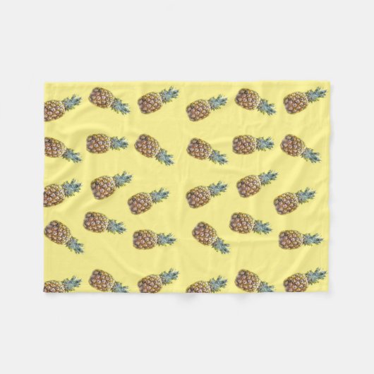 Ananas Fruchtmuster Fleecedecke (Vorderseite (Horizontal))