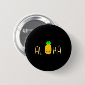 Ananas Fruit Aloha Beaches Hawaii - Hawaiian Button (Vorne & Hinten)