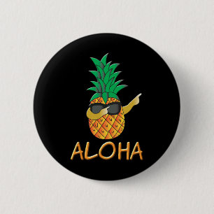 Ananas Fruit Aloha Beaches Hawaii - Surf neu Button