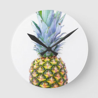 Ananas Fruit Beach Dessert Colorful Tropical Runde Wanduhr
