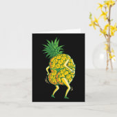 Ananas Funny Dancing Design Aloha Strände Hawai Karte (Gelbe Blume)