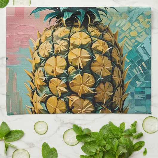 Ananas-Fusion Geschirrtuch (Gefaltet)