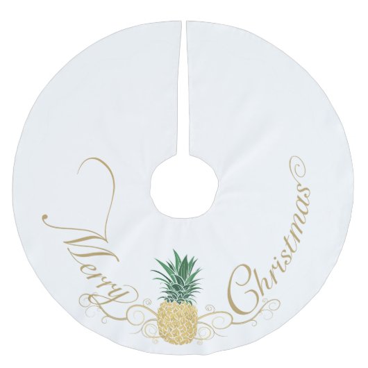 Ananas Gastfreundschaft Weihnachten Polyester Weihnachtsbaumdecke (Vorderseite)