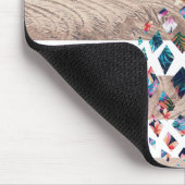 Ananas, geblümtes Gold gestreift Mousepad (Ecke)