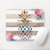 Ananas, geblümtes Gold gestreift Mousepad (Mit Mouse)