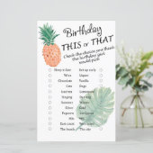 Ananas Geburtstag dieses oder jenes Spiel (Stehend Vorderseite)