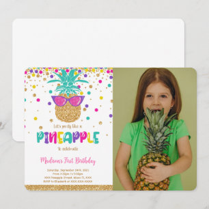 Ananas-Geburtstags-Foto-Einladung Einladung